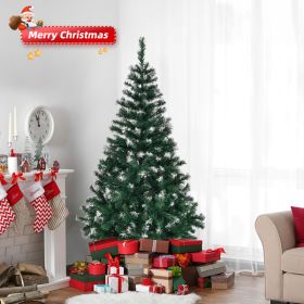 5ft Green Spray White, 480 Branches, PVC Material Christmas Tree