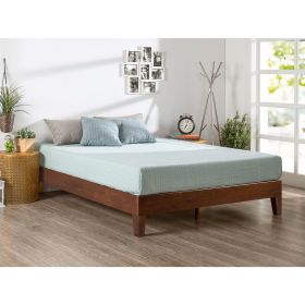 King size Low Profile Solid Wood Platform Bed Frame in Espresso Finish