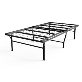 Twin XL College Dorm 16-inch Tall Metal Platform Bed Frame with Storage Space