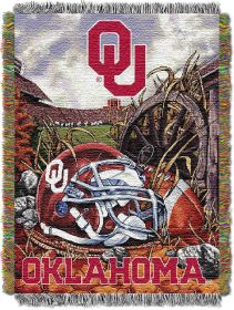 Oklahoma OFFICIAL Collegiate "Home Field Advantage" Woven Tapestry Throw