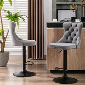 Furniture,Swivel Velvet Barstools Adjusatble Seat Height from 25-33 Inch,17.7 inch base