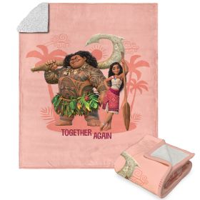 Disney Moana 2 Big Sis Lil Sis Silk Touch Sherpa Throw Blanket 50X60 Inches