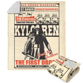 Disney Star Wars Episode 8 Vintage Signage Kylo Ren Crush Silk Touch Sherpa Throw Blanket 50x60 Inches