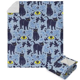 Eyes And Cats Silk Touch Sherpa Throw Blanket 50X60 Inches