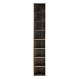 8-Tier Media Tower Rack, CD DVD Slim Storage Cabinet with Adjustable Shelves, Tall Narrow Bookcase Display Bookshelf for Home Office