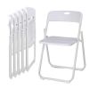 6 Pack Plastic Folding Chairs, Stackable Commercial Chairs, Portable Event Seats Indoor Outdoor for Home Event Party Picnic School Wedding, White