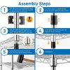 8-Tier Wire Shelving Unit Adjustable Steel Wire Rack Chrome