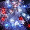 1pc, Flag String Lights, 4th Of July Memorial Day American Flag Stars Decoration String Lights, Battery Operated With Multi-Function Remote Lights