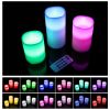 3Pcs Flameless Candles Votive Candles Wireless Battery Operated LED Flickering Candles w/ Remote Control Timer