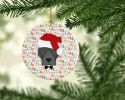 NEW Staffordshire Bull Terrier Merry Christmas Ceramic Ornament Christmas Tree Hanging Decorations for Home Christmas Holiday, Party, Gift, 3 in