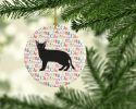 Russian White Black #1 Cat Christmas Ceramic Ornament Christmas Tree Hanging Decorations for Home Christmas Holiday, Party, Gift, 3 in, Multicolor