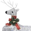 Reindeer & Sleigh Christmas Decoration 60 LEDs Outdoor Silver