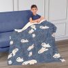 Ghost Shapes Silk Touch Sherpa Throw Blanket 50X60 Inches