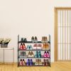 2 Set 4 Tiers Shoe Rack Shoe Tower Shelf Storage Organizer For Bedroom, Entryway, Hallway, and Closet Gray Color