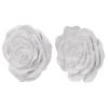 S/2 White Rose Hanging Wall Accents