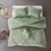 4 Pcs Velvet Comforter Set with Throw Pillow(King/Cal King)