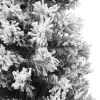 Slim Artificial Christmas Tree with Flocked Snow Green 5 ft PVC