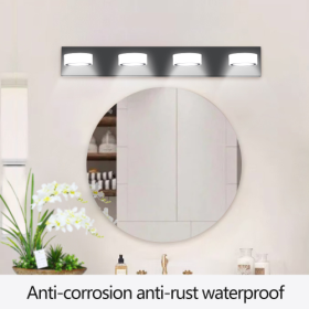 LED Modern Black 4 Light Vanity Light Fixture Mirror Bathroom Wall Light Unavailable Platforms- Temu