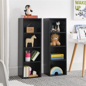 Multifunctional Double-walled Bookcase (Color: Black)